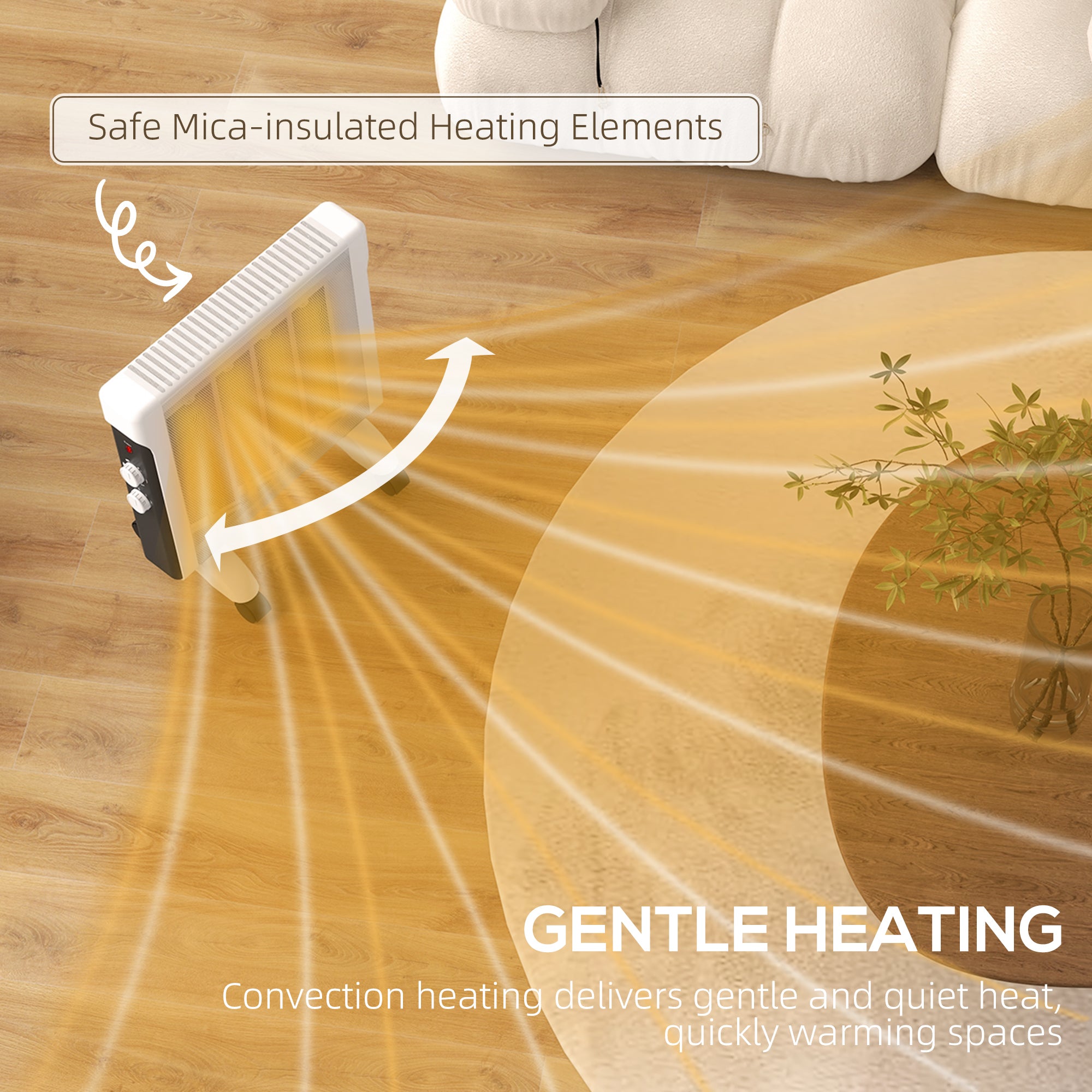 HOMCOM 2kW Electric Heater, 10-45\'e2\'84\'83 Temperature - White