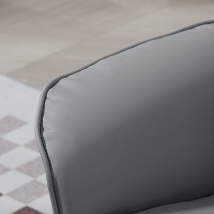 HOMCOM Swivel Recliner Chair with Footstool, PU Leather Armchair and Ottoman with High Back and Round Base for Living Room, Light Grey 