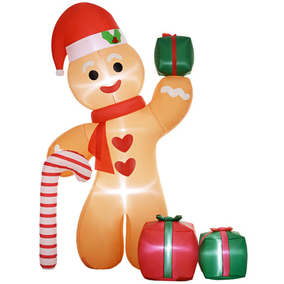 Outsunny 8ft Inflatable Gingerbread Christmas Decoration 