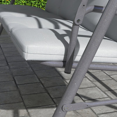 Outsunny Three-Seater Garden Swing Seat - Light Grey 