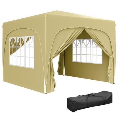 Outsunny 3 x 3m Pop-Up Gazebo Shelter, with Accessories - Sand 