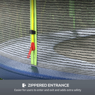 SPORTNOW 8ft Trampoline Net Replacement with 6 Plastic Pole Covers, Weather-Resistant Trampoline Netting Replacement with Zipped Entrance, Poles Not Included, Green 