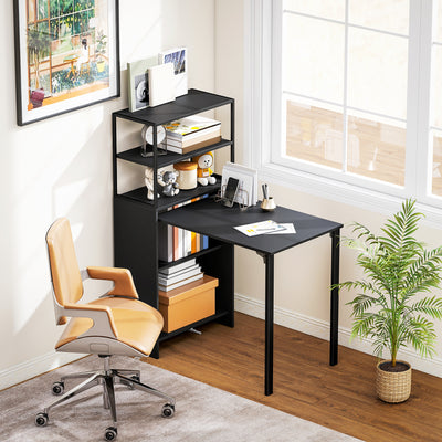 HOMCOM Folding Shelf and Work Table - Black 