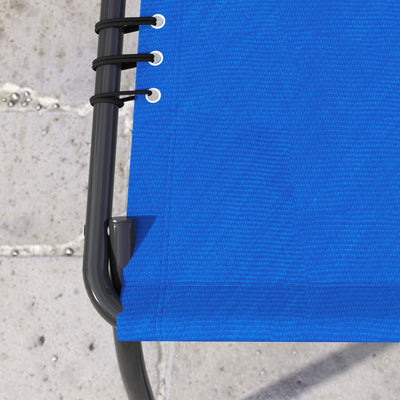 Outsunny Set of Two Folding Sun Loungers, with Four-Position Backs - Blue 