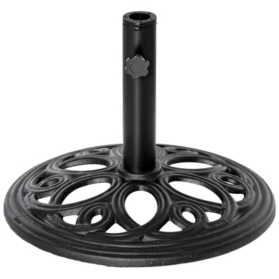 Outsunny 11.5 kg Cast Metal Round Patio Umbrella Base Stand, Umbrella Holder for Outdoor, Patio, Garden, Black 
