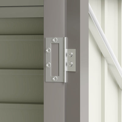Outsunny 3.7 x 7.9ft Galvanised Steel Shed, with Latched Door and Padlock - Light Grey 