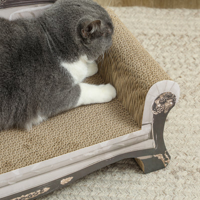 PawHut 2 in 1 Cat Scratcher with Organic Catnip for Indoor Cats, 29.5 x 56 x 26cm, Brown 