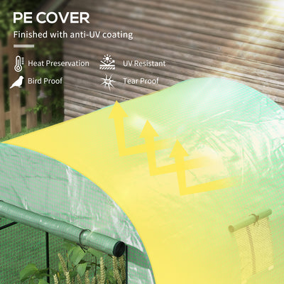 Outsunny 180 x 180cm Walk-In Polytunnel Greenhouse - Green 