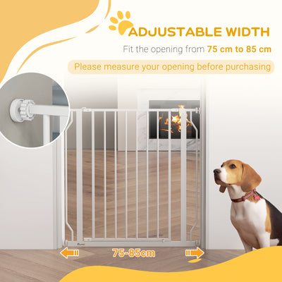 PawHut Extra Wide Dog Safety Gate, with Door Pressure, for Doorways, Hallways, Staircases - White 