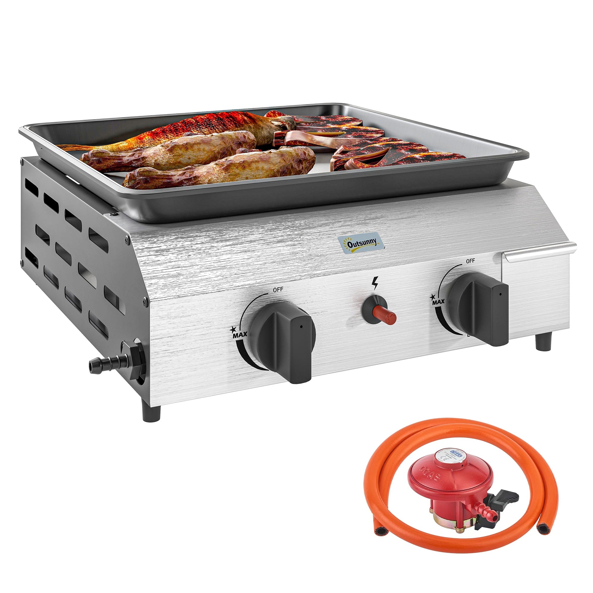 Outsunny Two Burner Portable Gas Grill 
