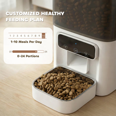PawHut Automatic Cat Feeder, 4.5L WiFi Cat Food Dispenser with Timer, Programmable 1-10 Meals, Auto Pet Feeder 