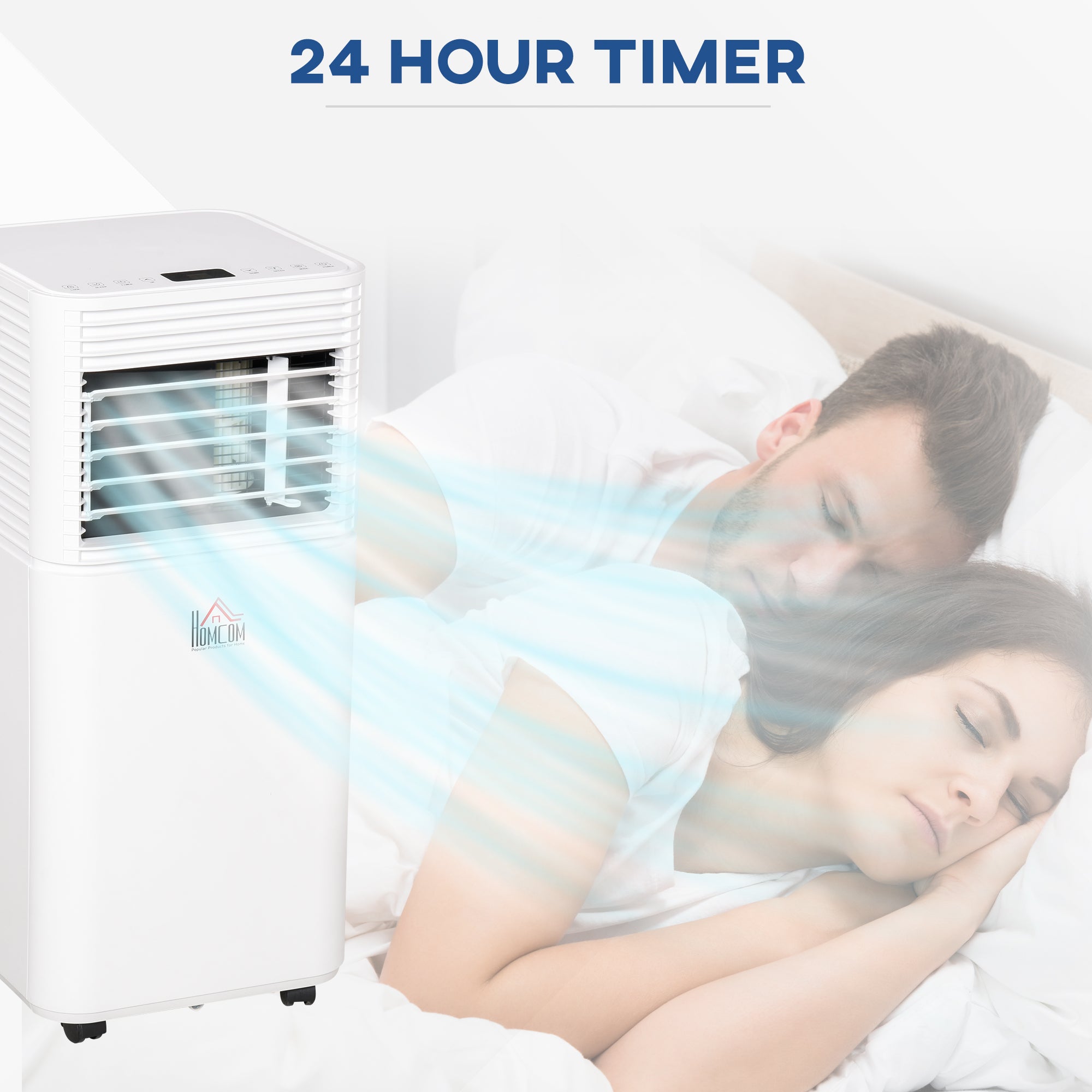 HOMCOM 9000 BTU Portable Air Conditioner for Cooling Dehumidifier Fan, Air Conditioning Unit for Room up to 18m², with Remote, 24H Timer, Window Mount Kit, R290, A Energy Efficiency, 1122W 