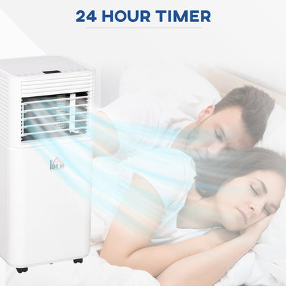 HOMCOM 9000 BTU Portable Air Conditioner for Cooling Dehumidifier Fan, Air Conditioning Unit for Room up to 18m², with Remote, 24H Timer, Window Mount Kit, R290, A Energy Efficiency, 1122W 