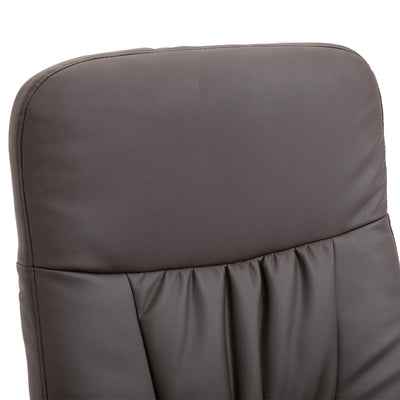 HOMCOM Executive Recliner Chair High Back and Footstool Armchair Lounge Seat Brown 