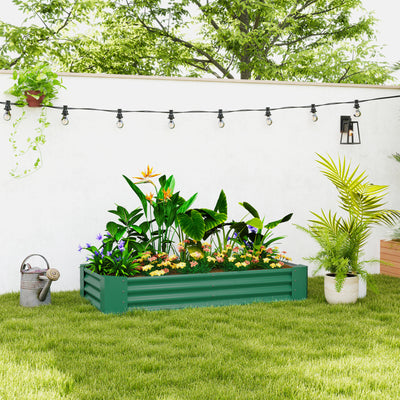 Outsunny 180 x 90cm Galvanised Steel Open Planter - Green 