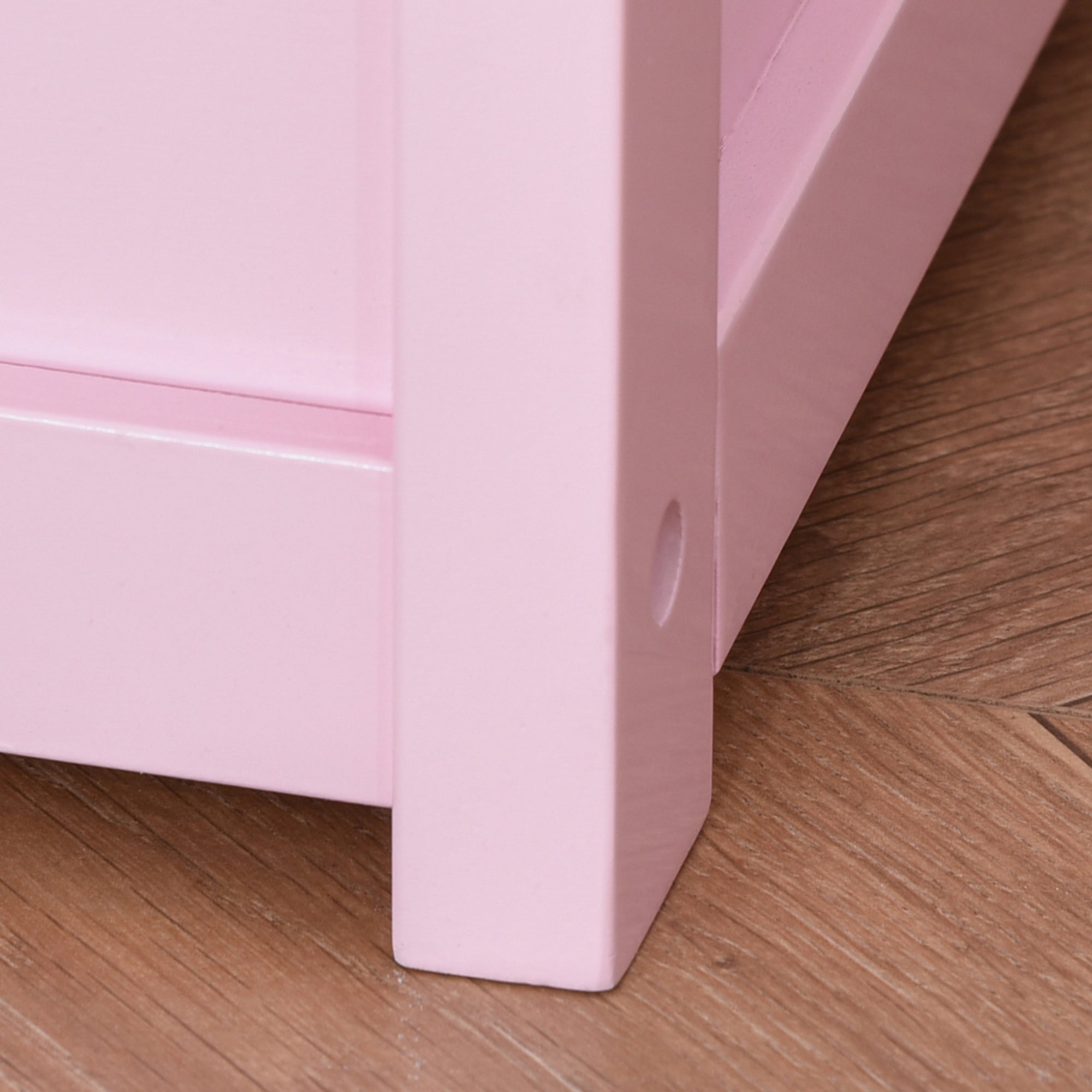 HOMCOM 2 In 1 Wooden Toy Box, Seat Storage Bench, Storage Chest Cabinet Organiser with Safety Pneumatic Rod, Pink 