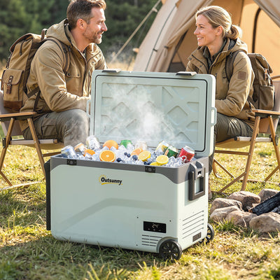 Outsunny 42.5L Compressor Car Fridge Freezer, Camping Refrigerator with App Control, 20℃-20℃ 