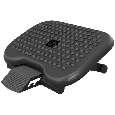HOMCOM Footrest Adjustable Height & Angle Tilting Platform Home Office Foot Rest Black 