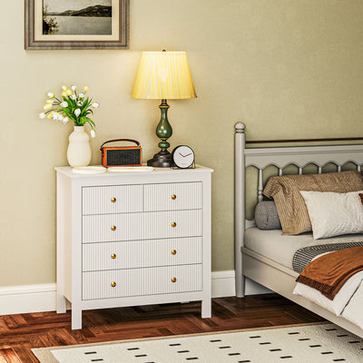 HOMCOM Elegant Chest of Five Drawers - White 
