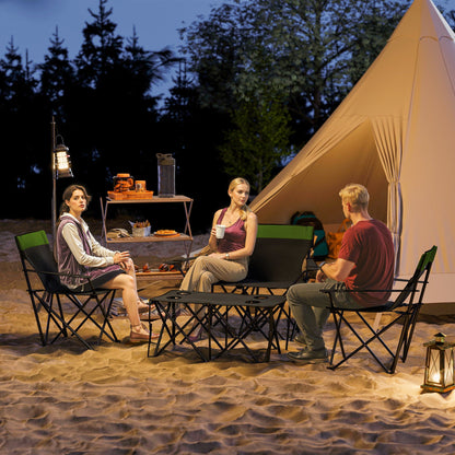 Outsunny Four-Piece Portable Picnic Table Set - Green 