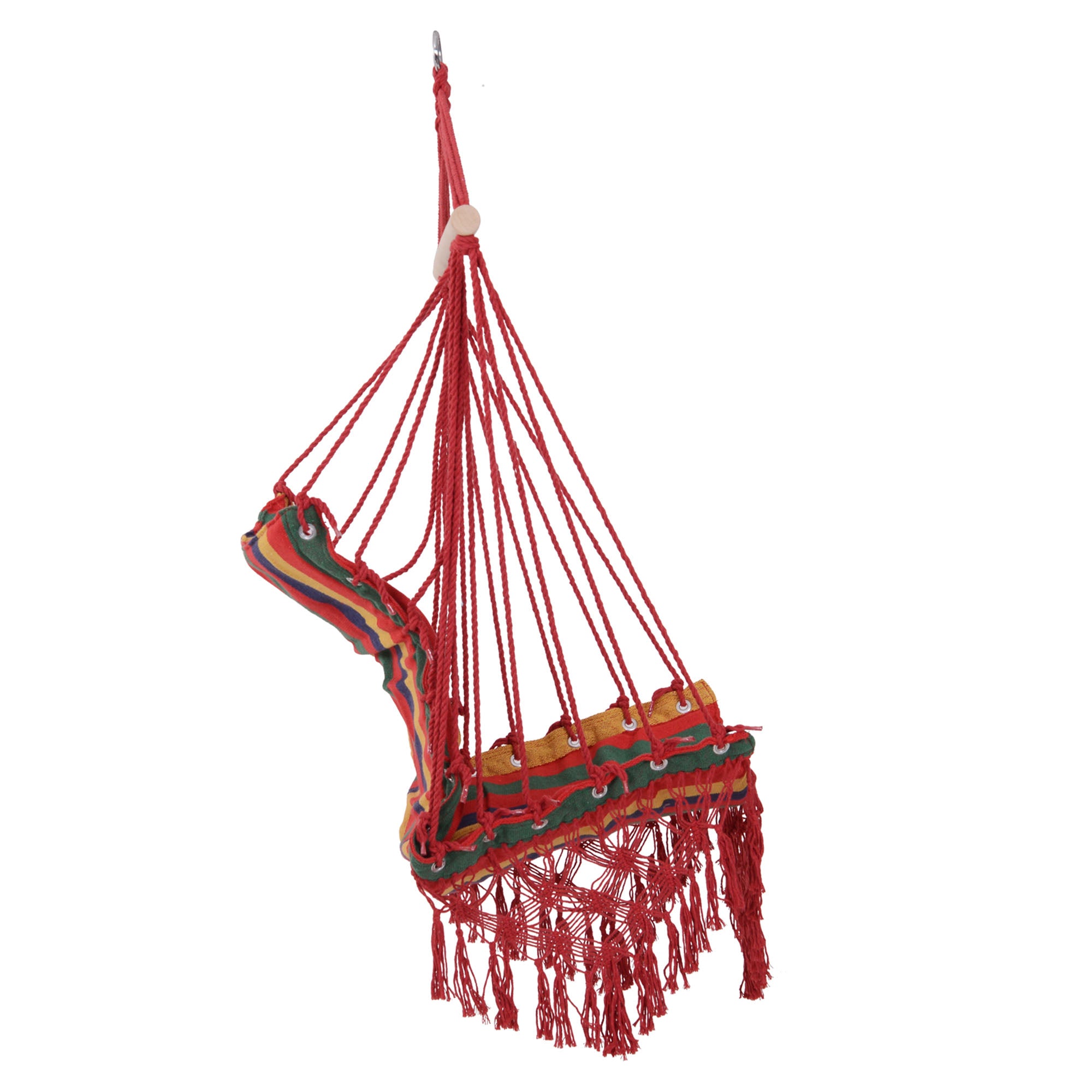 Outsunny Hammock Chair Swing Colourful Striped Tree Hanging Seat Porch Indoor Outdoor Fabric Garden Furniture 