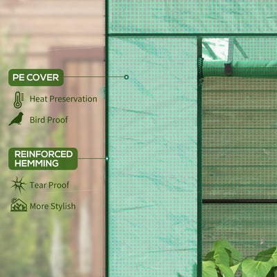 Outsunny 77 x 196cm Walk-In Greenhouse, with Accessories 