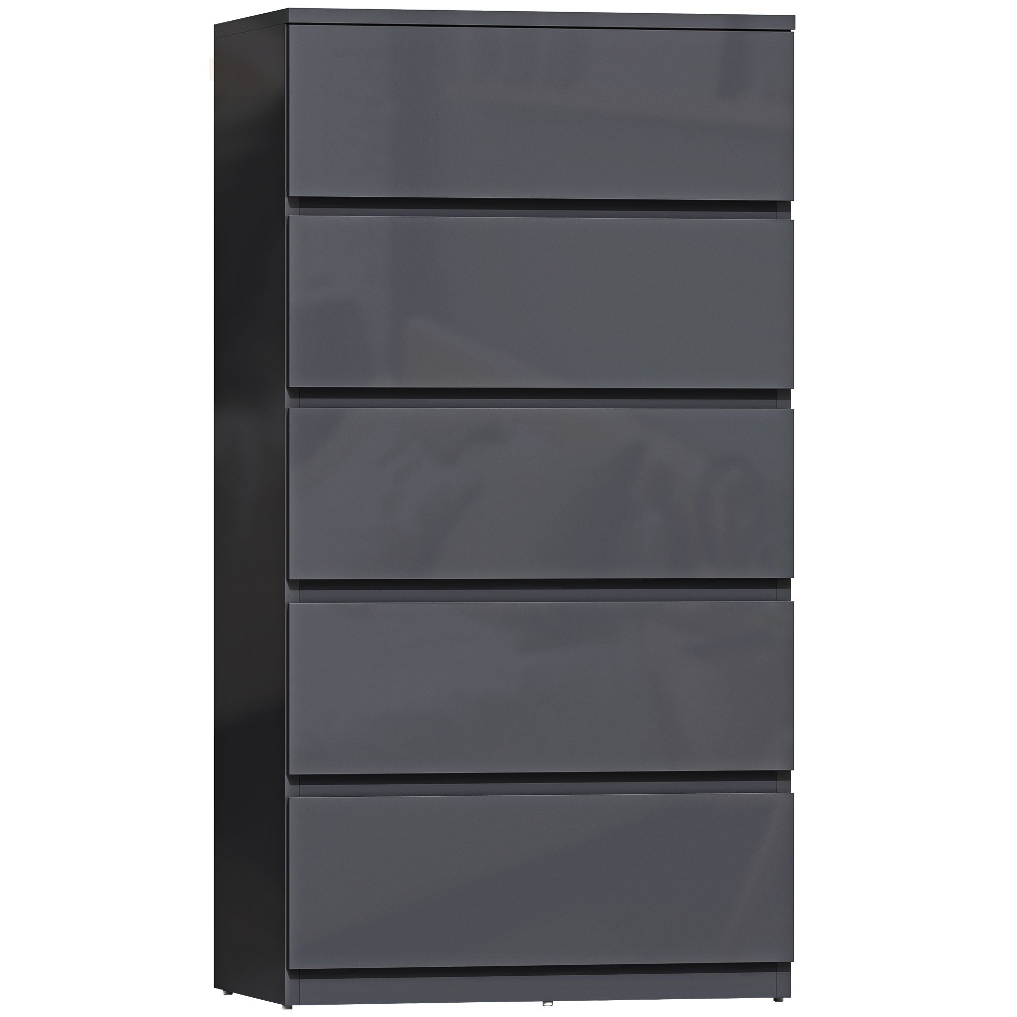 HOMCOM Chest of Drawers, 5-Drawer Storage Cabinets, Modern Dresser, Storage Drawer Unit for Bedroom 