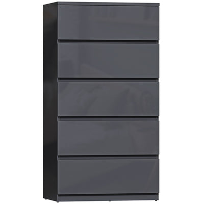 HOMCOM Chest of Drawers, 5-Drawer Storage Cabinets, Modern Dresser, Storage Drawer Unit for Bedroom 