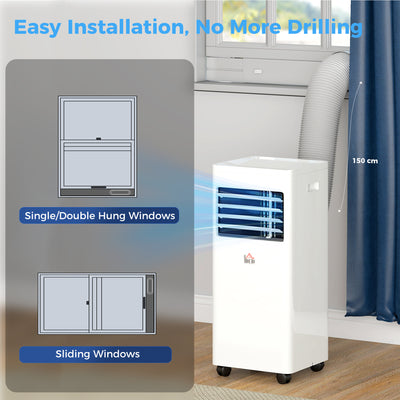 HOMCOM Portable Air Conditioner 9000 BTU, Air Conditioning Unit with Digital Display for Room up to 28㎡ 