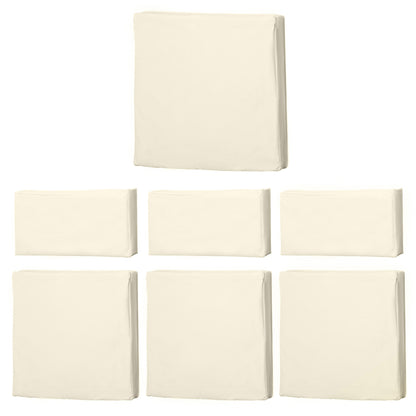Outsunny Rattan Furniture Cushion Cover Replacement Set, 7 pcs-Cream