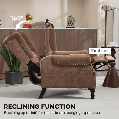HOMCOM 150° Reclining Vintage Armchair, with footrest - Brown 