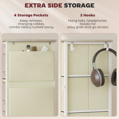 HOMCOM Chest of Eight Fabric Drawers - Natural Wood Finish