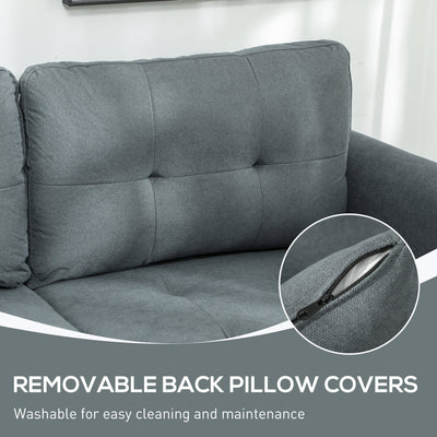HOMCOM 'L' Shape Modular Sofa, with Storage - Dark Grey 