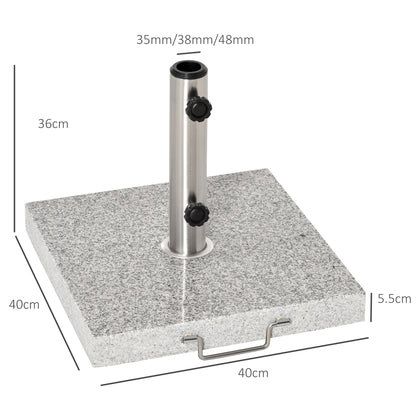 Outsunny 25kg Garden Umbrella Base Durable Parasol Holder Patio Furniture Outdoor Sunshade Marble Stand 