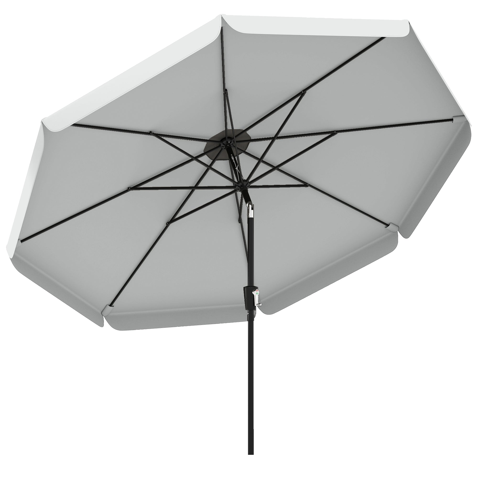 Outsunny 3 m Garden Parasol with Tilt Mechanism & Crank Handle, UPF 30+ Patio Umbrella Outdoor Table Umbrella, Light Grey 