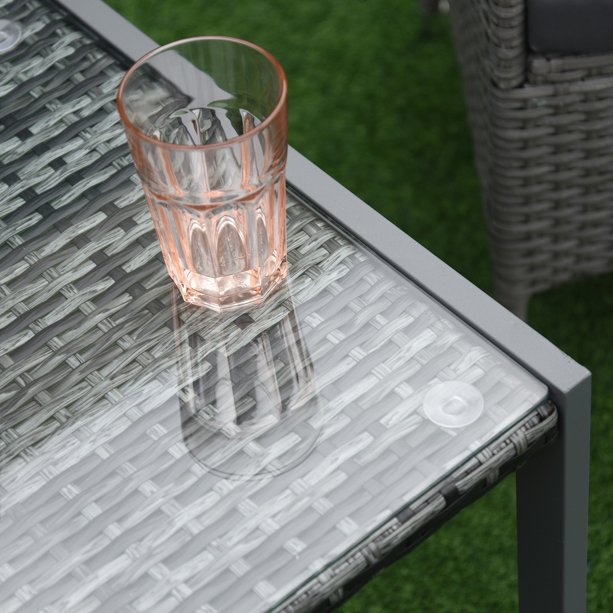 Outsunny Rattan End Table Side Coffee Desk Outdoor Patio Wicker Sofa Chat Garden Furniture 