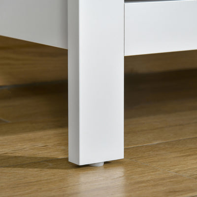 HOMCOM Modern Chest of Drawers, 5 Drawer Storage Cabinet with Metal Handles and Runners for Bedroom, White 