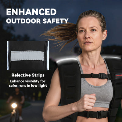 SPORTNOW Weighted Vest, 8 kg Weight Vest with Adjustable Straps, Reflective Strips, Black 