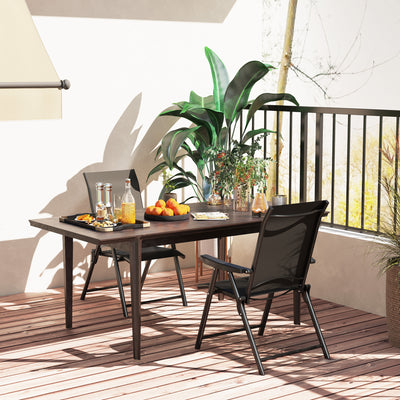Outsunny Set of Two Folding Outdoor Chairs - Black 