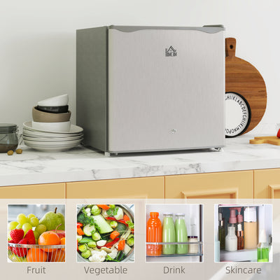 HOMCOM 46 Litre Lockable Countertop Fridge - Grey 