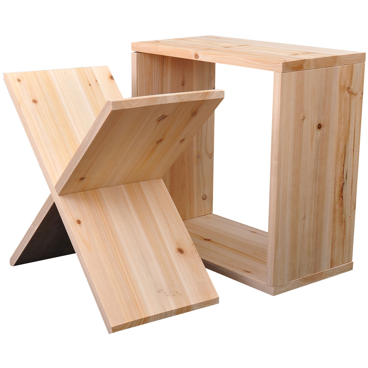 HOMCOM Wooden Wine Rack for 24 Bottle Square Tabletop Storage Holder Stand 