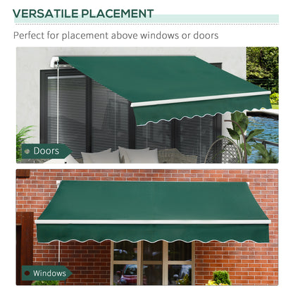 Outsunny Awning Canopy Manual Retractable Porch Sun Shade Shelter 3 x 2m Green 