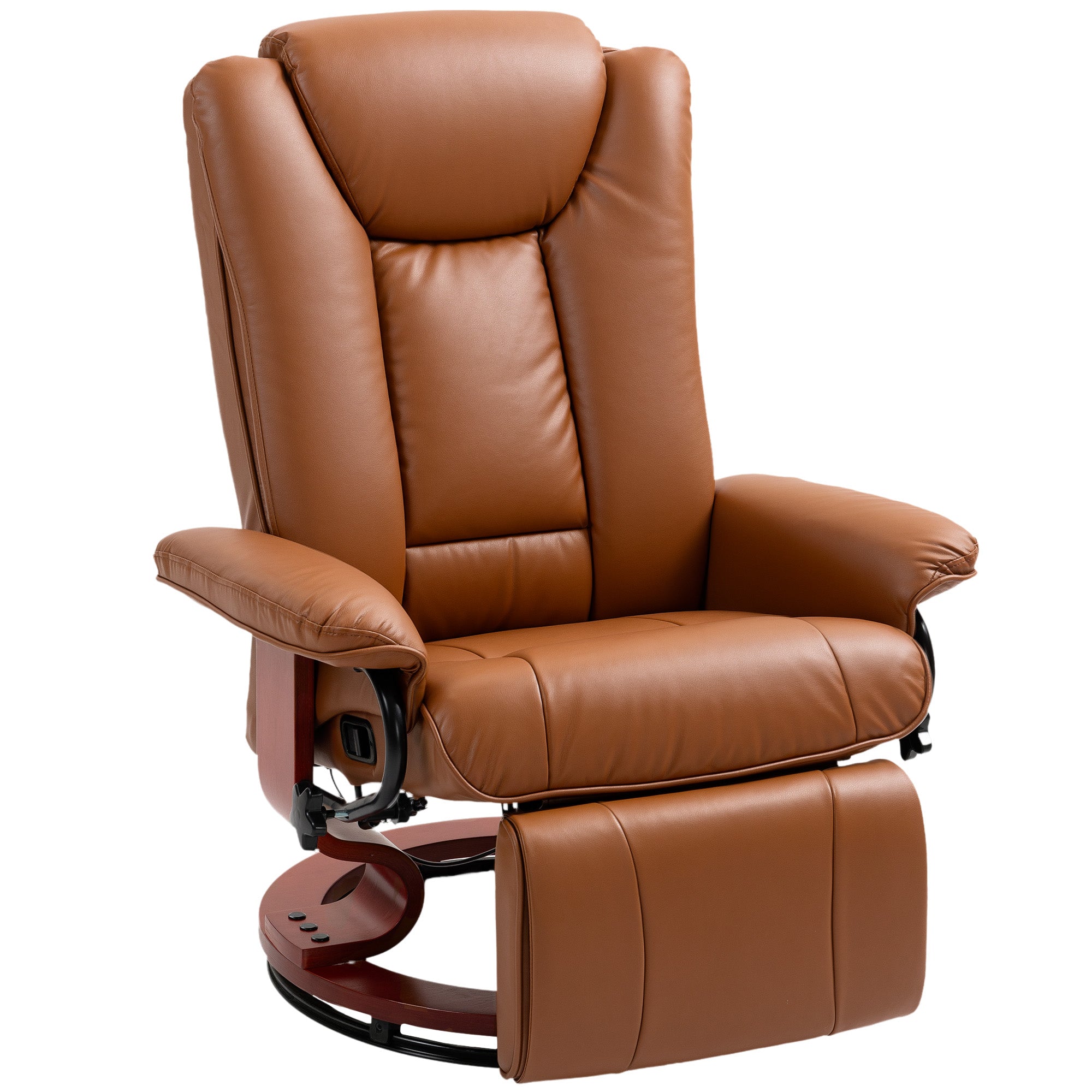 HOMCOM Faux Leather Recliner Chair - Brown 