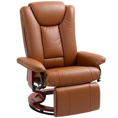 HOMCOM Faux Leather Recliner Chair - Brown 