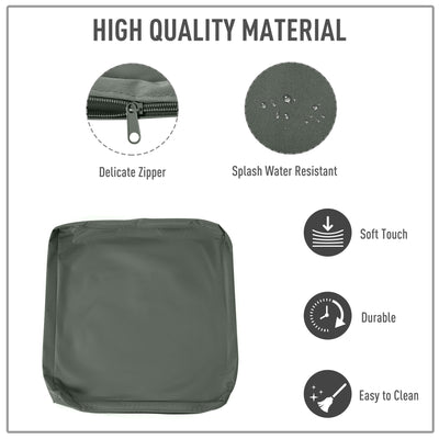 Outsunny  Replacement Cushion Cover Garden Rattan Patio Furniture Seat Cover Polyester Outdoor Deep Grey- No Cushion Included 