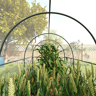 Outsunny Polytunnel Greenhouse Walk-in Grow House with Plasric Cover, Door, Mesh Window and Steel Frame, 3 x 2 x 2m, Clear 