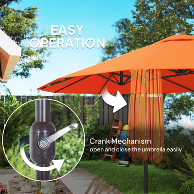 Outsunny 4.6m Double-Sided Garden Parasol - Orange 