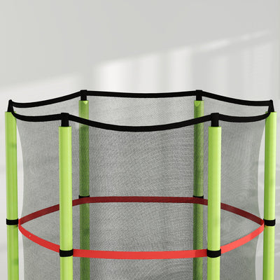HOMCOM Kids Trampoline, with Enclosure Net, Steel Frame, for Ages 3-6 Years - Green 