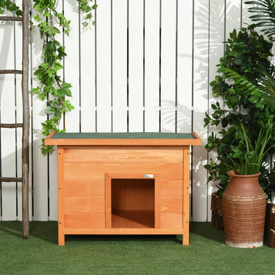 PawHut Wooden Dog Kennel Elevated Dog Pet House w/ Open Top 82W x 58D x 58H cm 