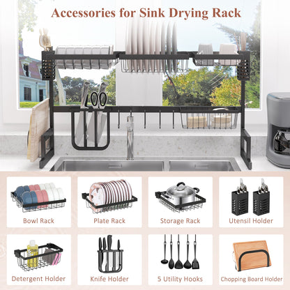 HOMCOM 93cm Modular Over-Sink Drying Rack 